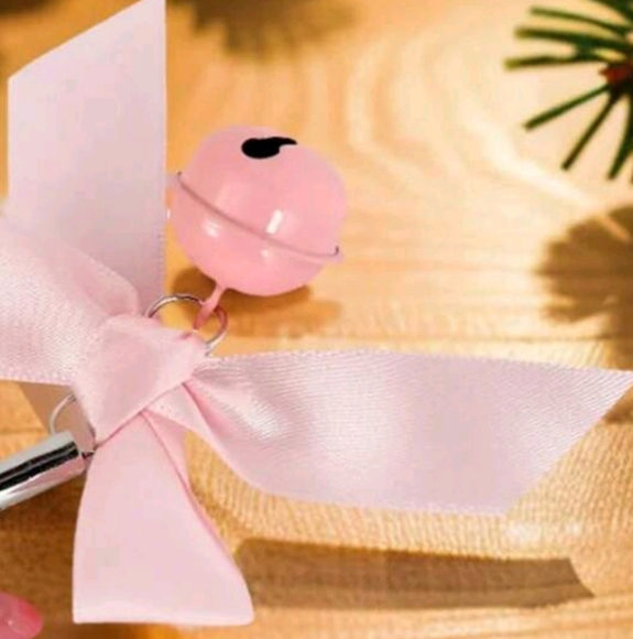 Nipple Clamps With Pink Satin Bows & Dangley Jingle Bells (OS) - Picture 5 of 11